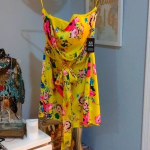 Express floral romper with front tie